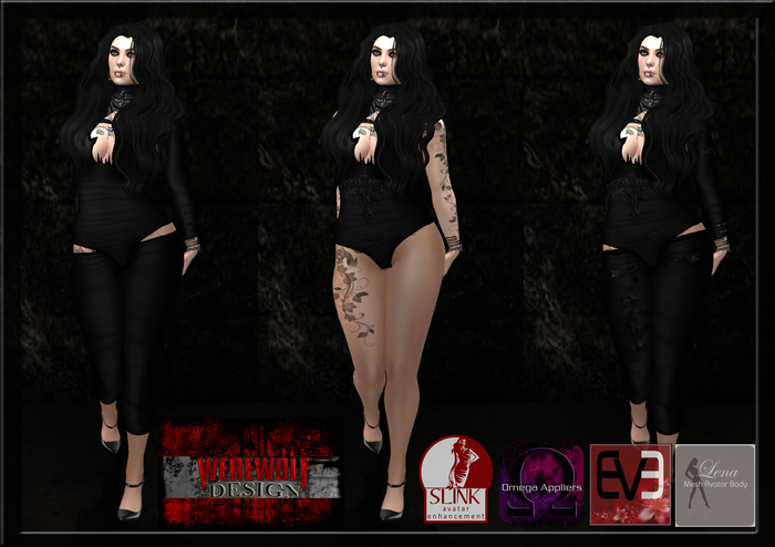 +WereWolf Design+ Demonized Catsuit Set Appliers