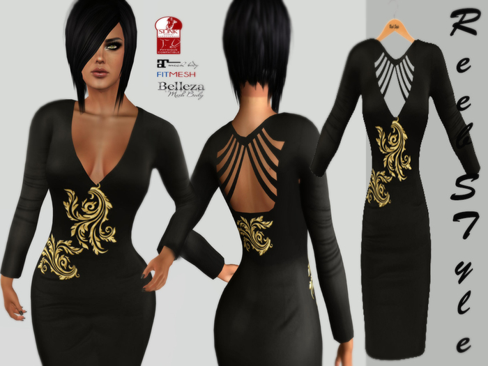 206-Reeb Style Star Black dress