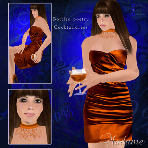 Madame Haute Couture - Bottled Poetry, cognac - cocktail dress