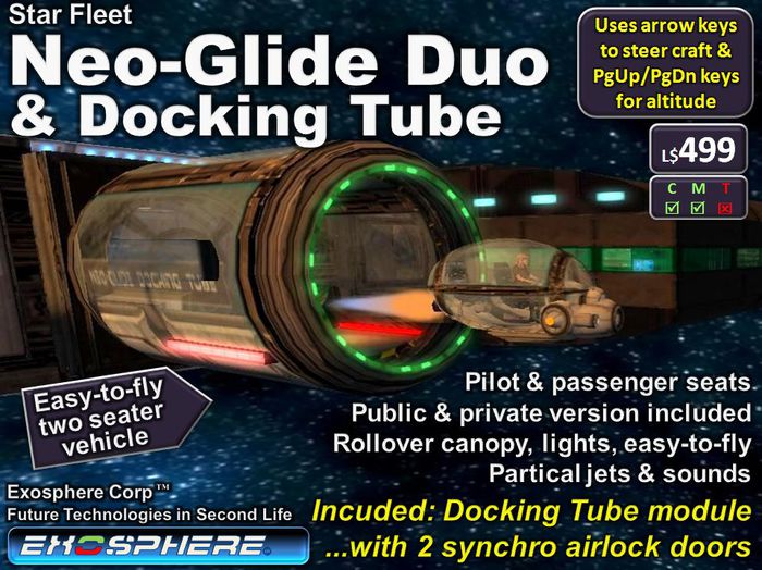 Neo-Glide Duo personal transport and Docking Tube Module