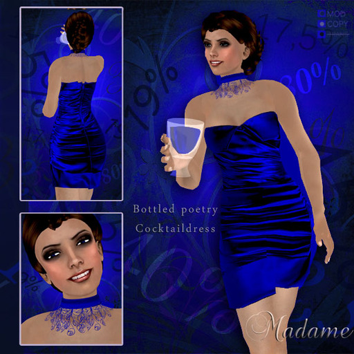 Madame Haute Couture - Bottled Poetry, blue curacao - blue cocktail dress