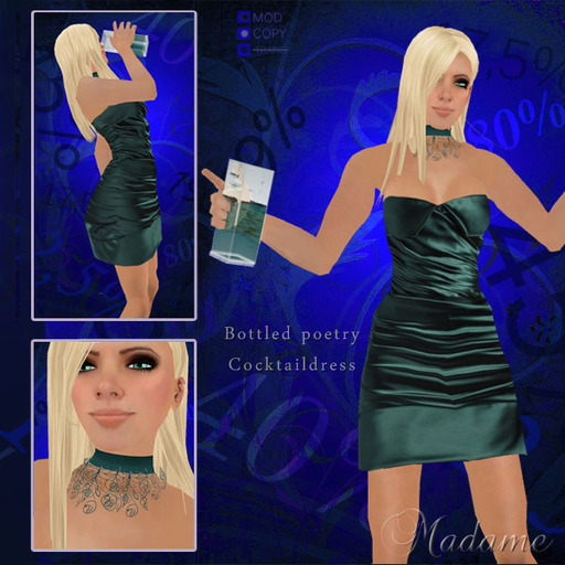 Madame Haute Couture - Bottled Poetry, absynthe - green cocktail dress