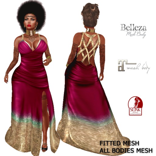 TLC  DRESS GOWN ELEGANT RED WINE