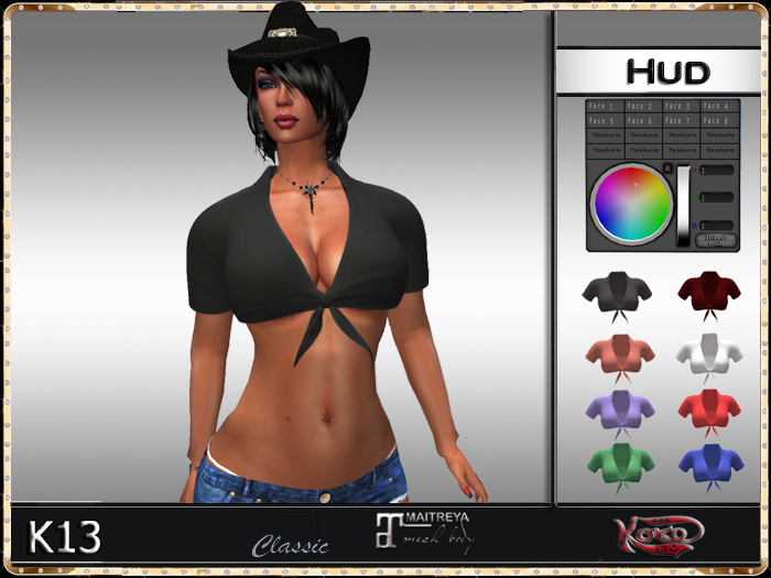 K13 SHIRT WOMAN TOP KNOT HUD