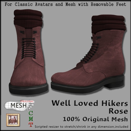 ::Duh!:: Rose (Lt Red) Well Loved Hiking Boots