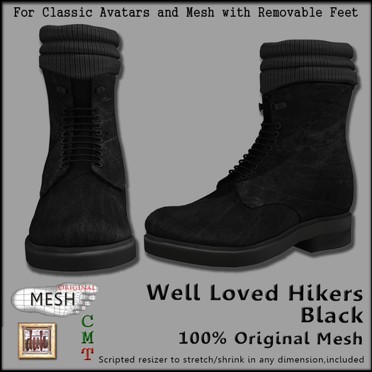 ::Duh!:: Black Well Loved Hiking Boots