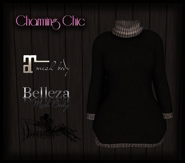 {CC} Rolled Neck Sweater - Black {ADD ME}