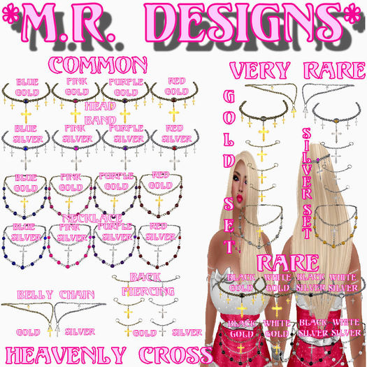 *MR Designs* Heavenly Cross Set Gold/Silver BOXED RARE