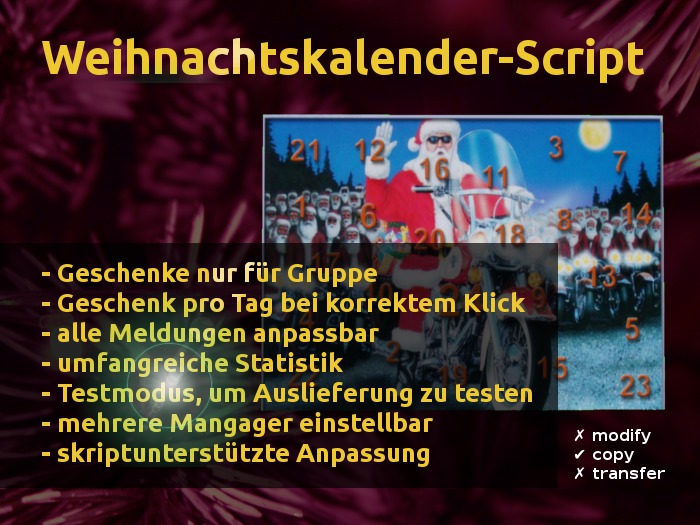 Weihnachtskalender Scripte (nomod,copy,notransfer)