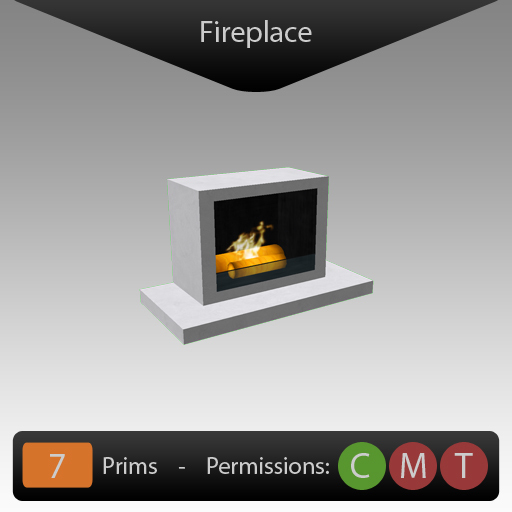 7 Prims - Fireplace (Sound & Animated)