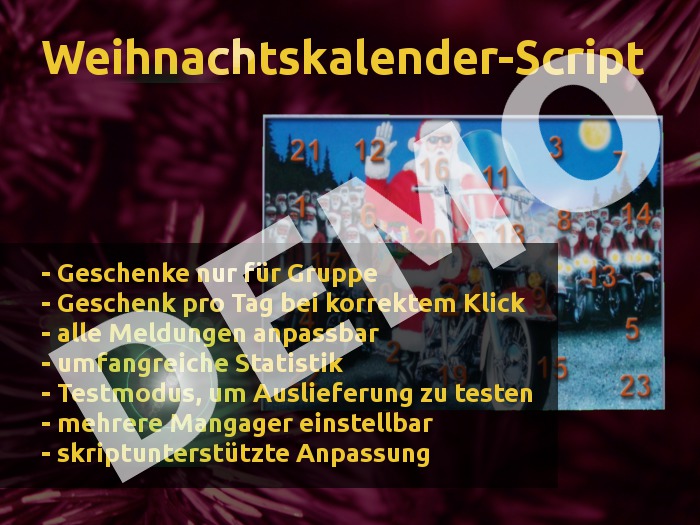 Weihnachtskalender Scripte DEMO