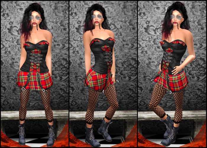 Punk Dress Outfit Lucy Retro/Red