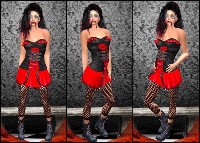 Punk Dress Outfit Lucy Red
