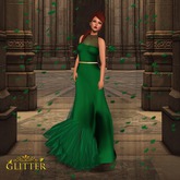 *GLITTER* DANCE NIGHT GOWN MESH & BELT MESH EMERALD