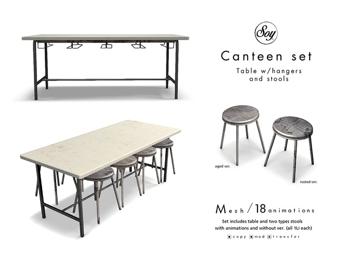 Soy. Canteen table and stool set [addme]