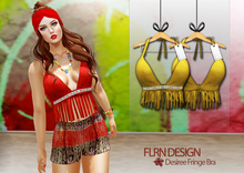 Desiree Fringe Bra Yellow