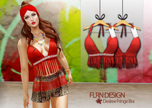 [FLRN] Desiree Fringe Bra Red