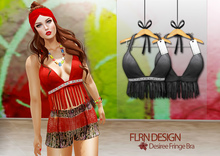 Desiree Fringe Bra Black