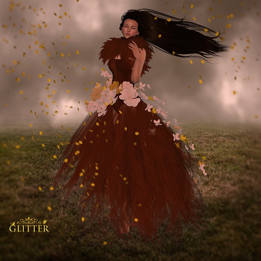 *GLITTER* FLOWER FAE GOWN RUSTY