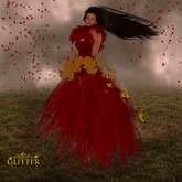 *GLITTER* FLOWER FAE GOWN RED