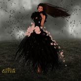 *GLITTER* FLOWER FAE GOWN BLACK