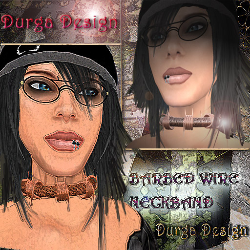 Necklace Barbed Wire  red copper, Durga Design