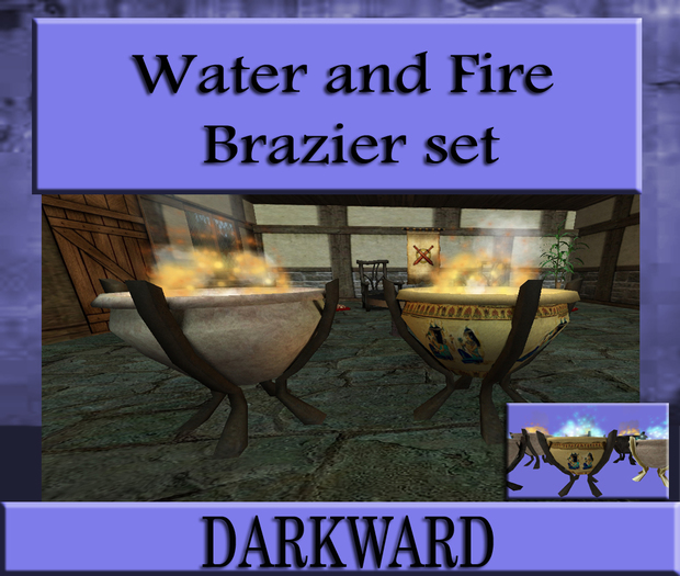 Water and  fire Brazier Set