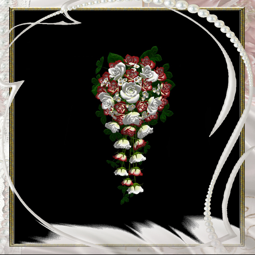 Red Rose And Baby Breath Cascade