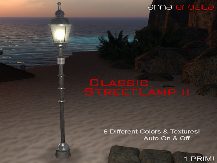 Anna Erotica - Classic Streetlamp II - Auto On/Off, 6 Textures - 1 Prim!