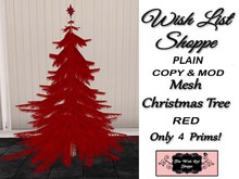 [Wish List Shoppe] MESH PLAIN Christmas Tree-RED