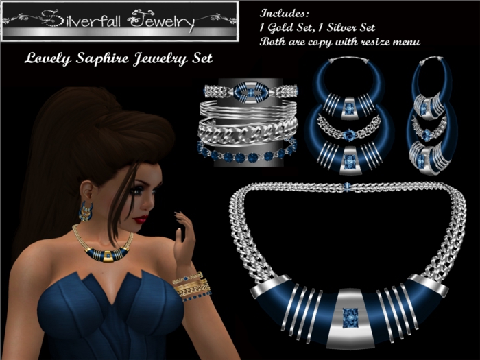 Lovely Saphire Jewelry Set