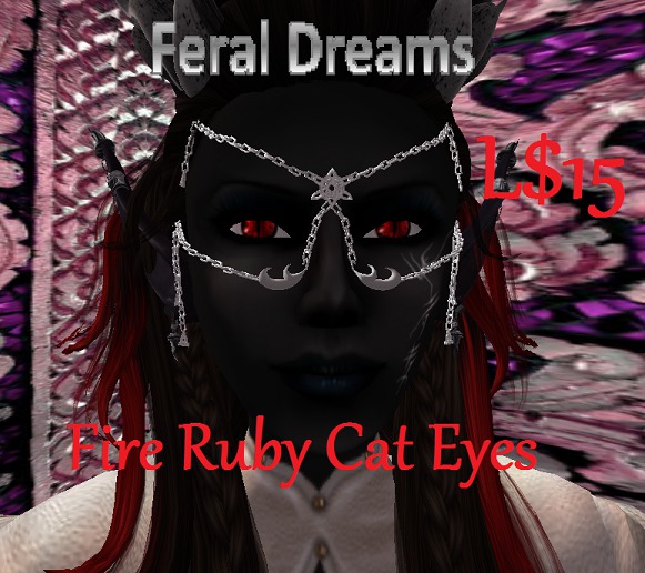 Rubyqu33 Second Life Second Life Marketplace - *Feral Dreams* Fire Ruby Cat Eyes