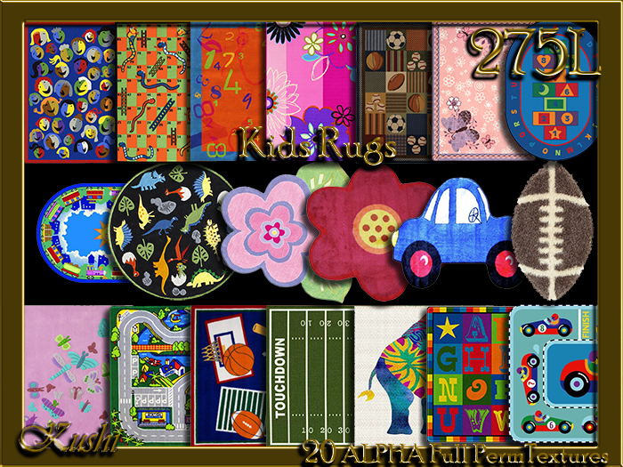 Kids' Rugs High Resolution Full Perm Alpha Textures