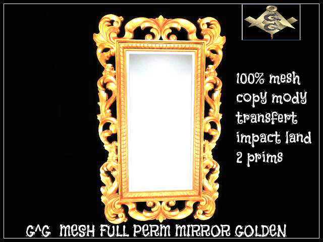 G^G  MESH FULL PERM MIRROR GOLDEN