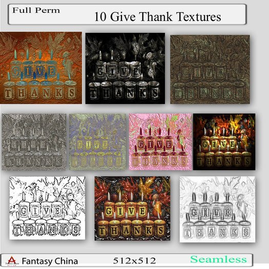 Fantasy China 10 Give Thank Textures full perm