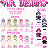 *MR Designs* Cute Doll Dots Blue BOXED