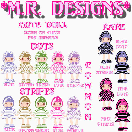 *MR Designs* Cute Doll Striped Blue BOXED
