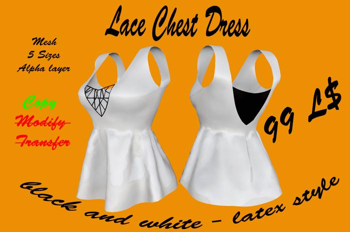 +++Lace Chest Dress black/white BOX