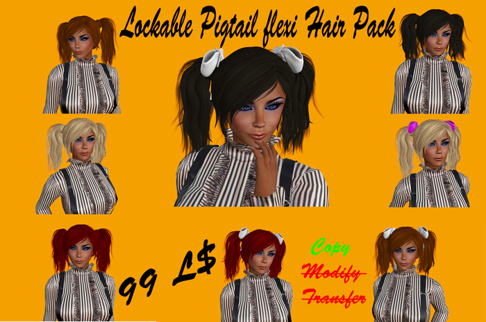 +++Steffi's lockable Pigtail flexi Hair Pack BOX