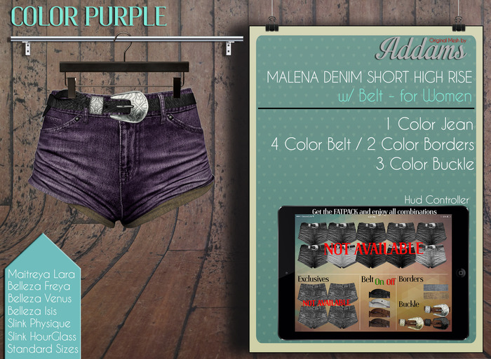 Addams // Malena Denim Short High Rise // Purple