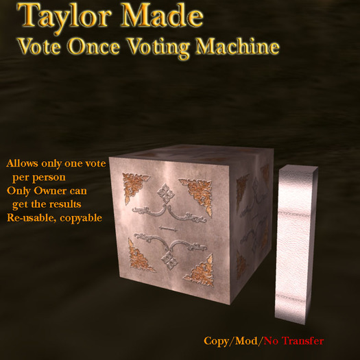 Taylor Made Voting Master - Only One Vote