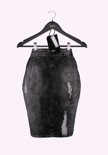 .: vive nine :. Lydia Ripped Denim Skirt - Black