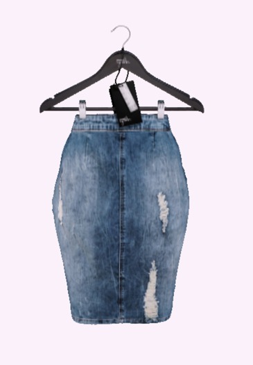 .: vive nine :. Lydia Ripped Denim Skirt - DEMO