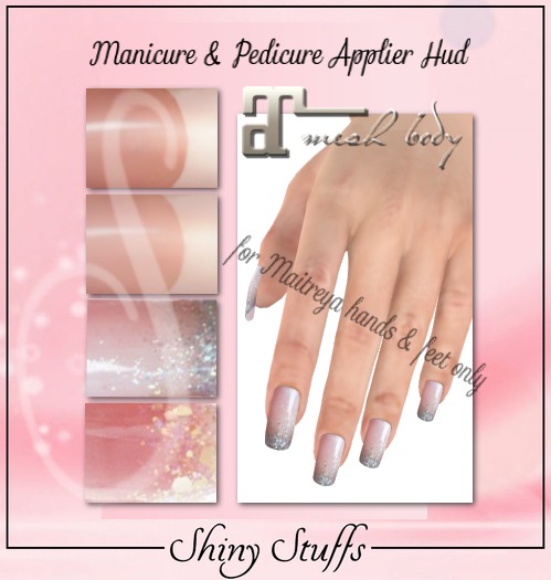 ~Shiny Stuffs~ Pink & Glitter Nail Hud for Maitreya Only