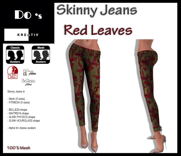 .:Do's:. Skinny Jeans  Red Leaves DEMO
