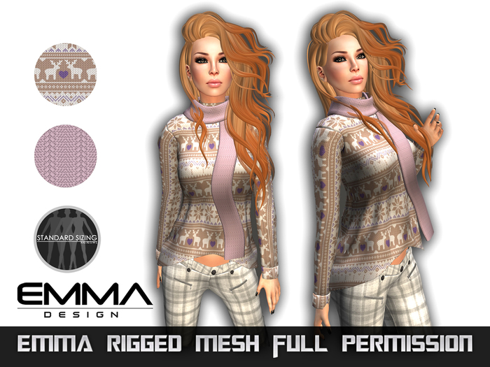 Emma Full Perm Rigged Mesh Lizza Long Sweater