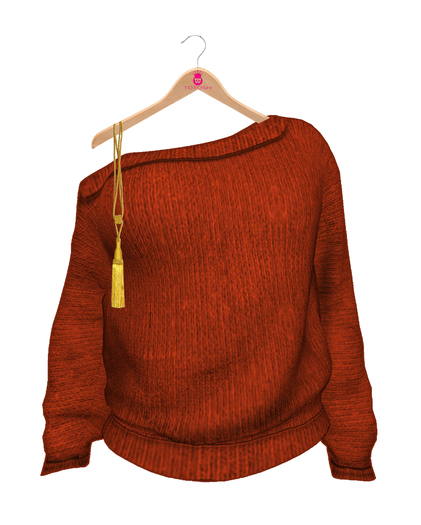 TOTOSH Orange Off Shoulder Sweater