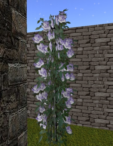 Lilac Roses on Wrough Iron Post