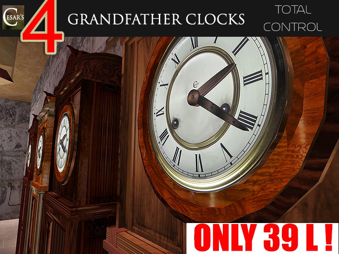 Cesar's 4 Grandfather Clocks V2