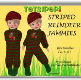 TOTSIPOP! Striped Reindeer Jammies (TODDLER)